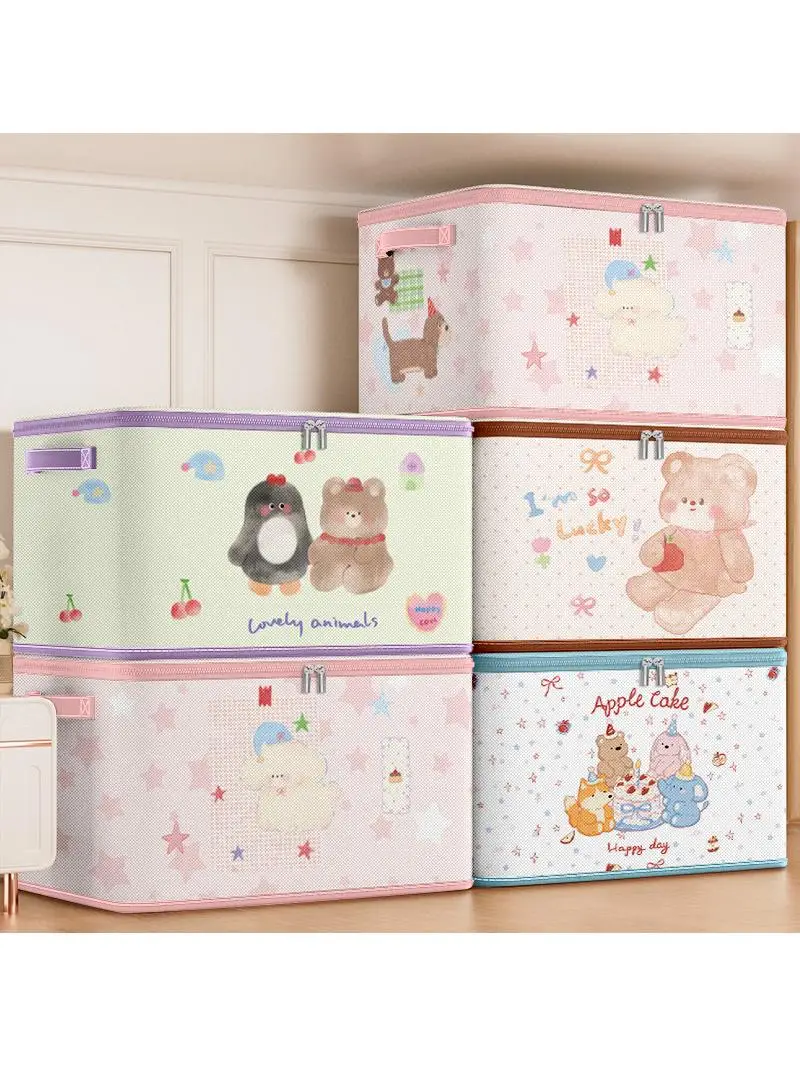 

Large Capaci Fabric Clothing Storage Box Dormi Wardrobe Organizer Box for Storing Clothes And Blankets Staable Design