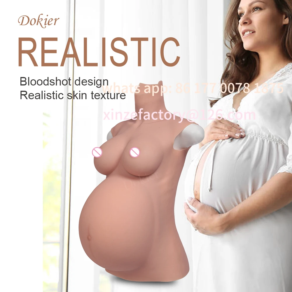 Customizable Realistic Silicone Fake Pregnant Belly Have Stretch Marks Big