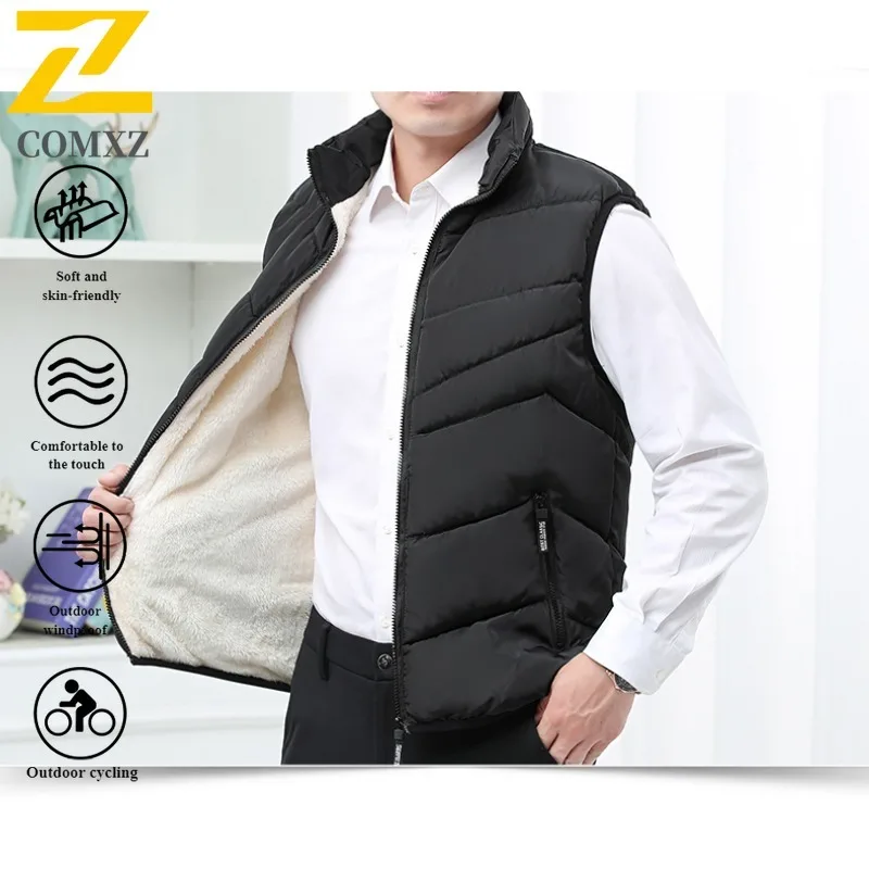 سترة حرارية قابلة للعكس للرجال عبر الحدود للشتاء تحافظ على الدفء سترة مبطنة بالصوف مع شيرلينغ للارتداء اليومي الداخلي والخارجي