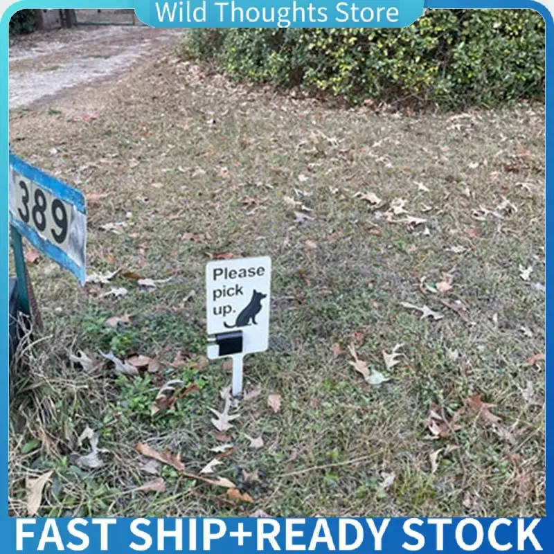 Outdoor Poop Pick-Up Sign Pet Poop Clean-Up Reminder Sign Lawn Warning Sign Protect Lawn Wooden Stakes Sign-[Qahk]
