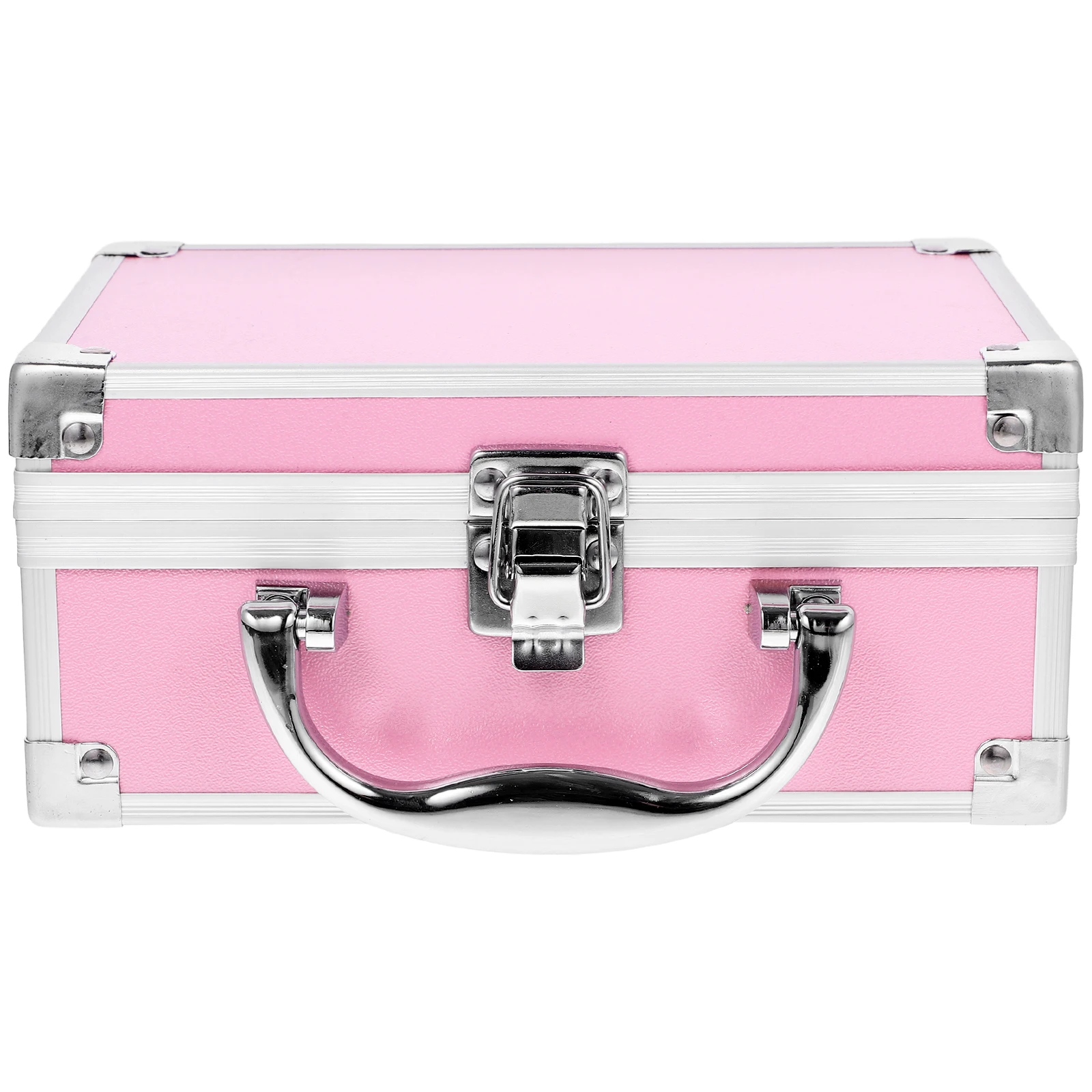 

Aluminum Alloy Case Pink Small Handheld Storage Box for Makeup Tools Travel Organizer Lightweight Portable
