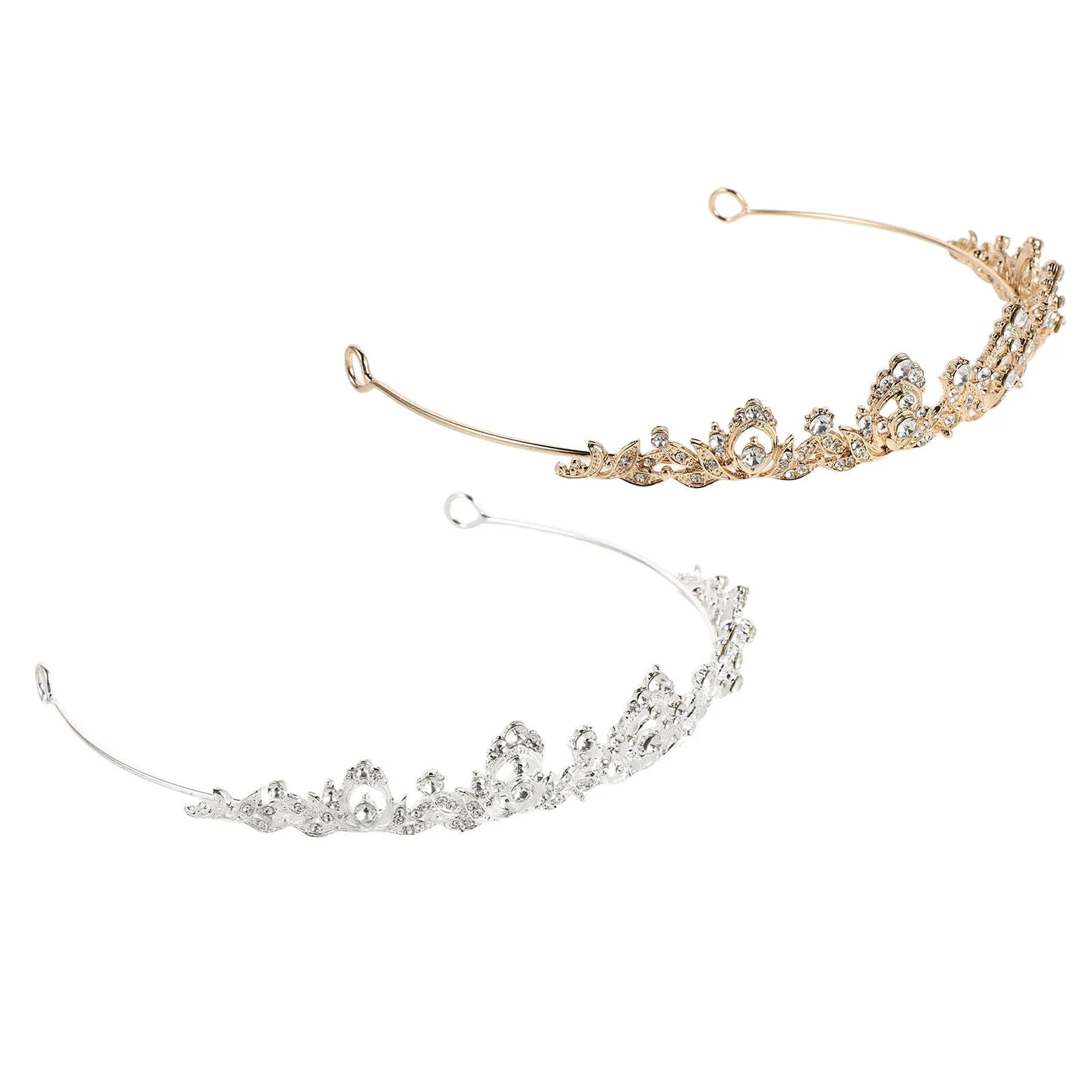 

2Pcs Wedding Crown for Bride Rhinestone Crystal Headpiece Secure Comfortable Fit Bridal Headwear Handmade Sparkling Tiara