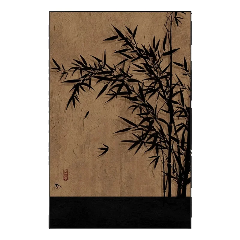 

Medieval style living room decorative painting new Chinese style zen ink painting bamboo hanging painting high sense porch corri