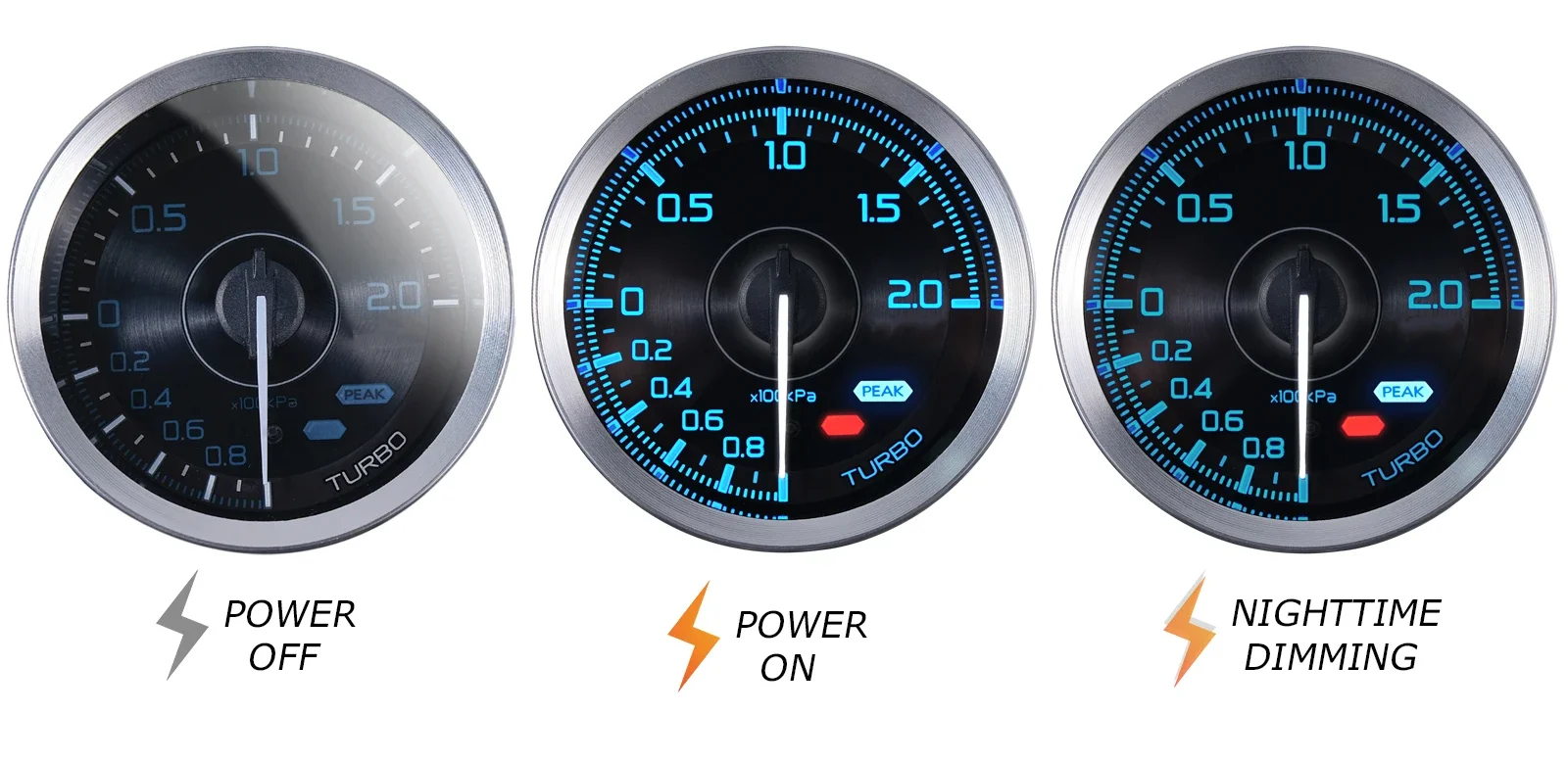 HA 60mm Auto-Messgerät, eigenständiges Display, 7 Farben, Def I Advance A1, Öldruck, Turbo-Boost, EGT, Abgastemperatur, Drehzahlmesser, Wasser- und Öltemperatur – Detail 18