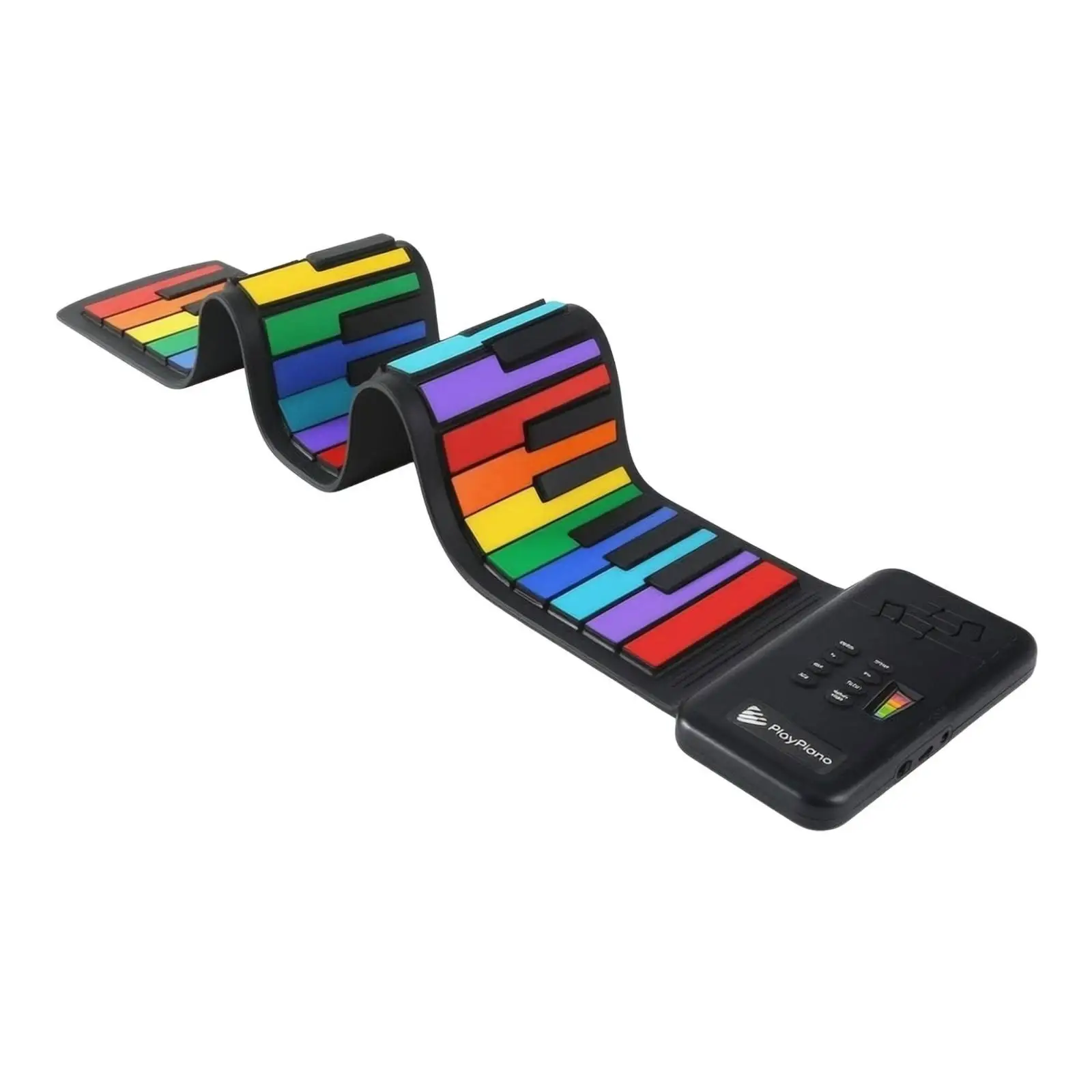 Portable Children Piano Roll Up Keyboard with Dynamic Lighting and Earphone Jack for Skill Building