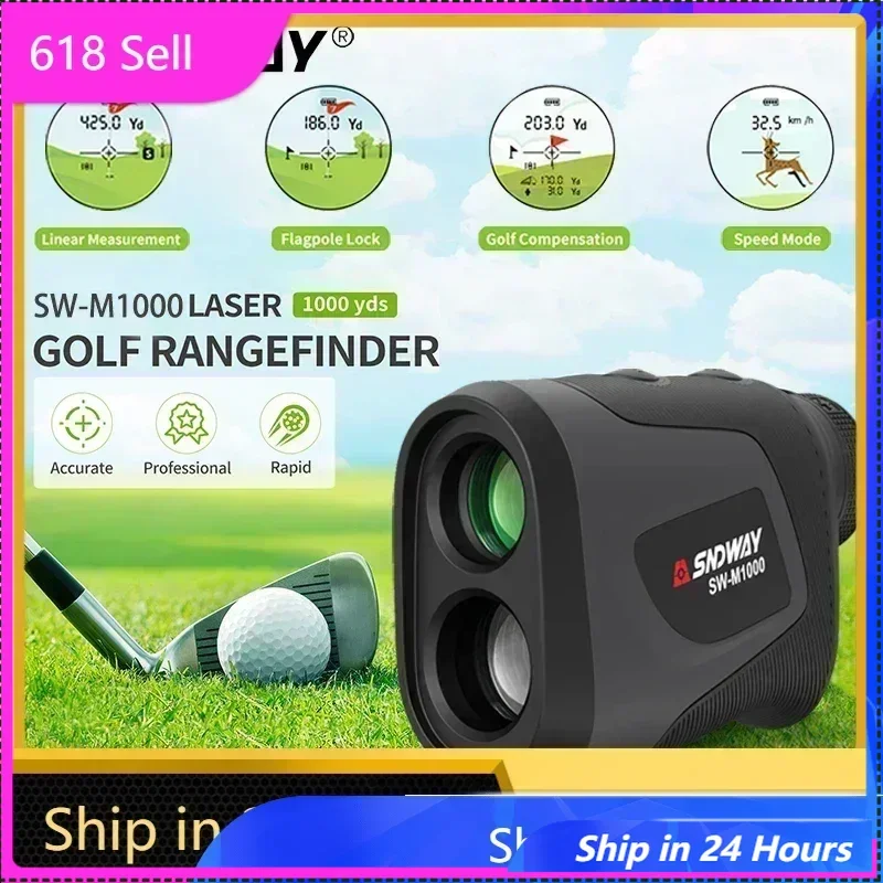 

Английская версия SNDWAY SW-M500/700/1000 Golf Laser Rangefinde перезаряжаемая батарея, наклон и вибрация блокировки флагштока для Golfin