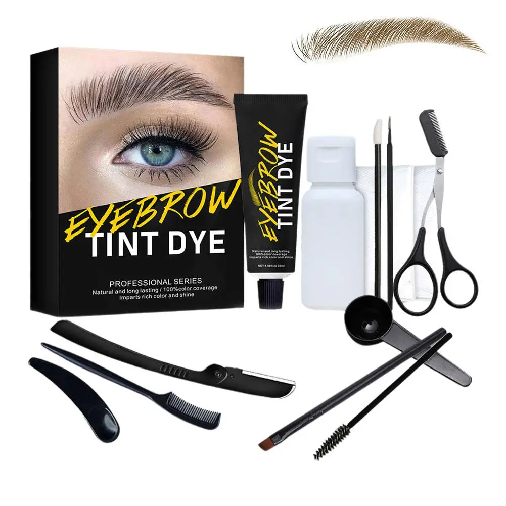 Kit di tinture per sopracciglia istantanee Kit di tintura per sopracciglia semipermanente sicuro e professionale adatto per salone e casa U L9P8