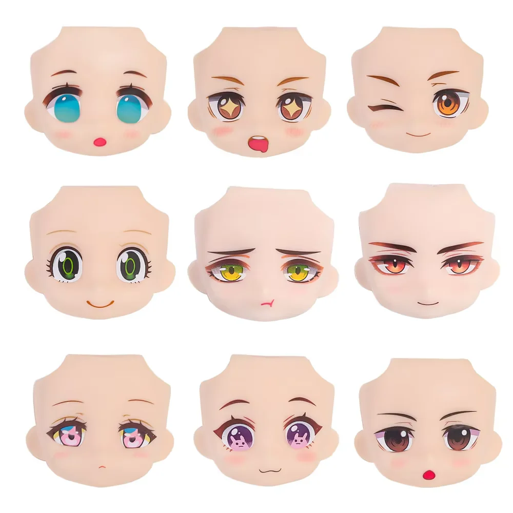 OB11 Doll Face 1/12 BJD Doll Face With 3D Anime Decal Eyes Cute Change Faces For GSC Head DIY Accessories For Girl Gift Kids Toy