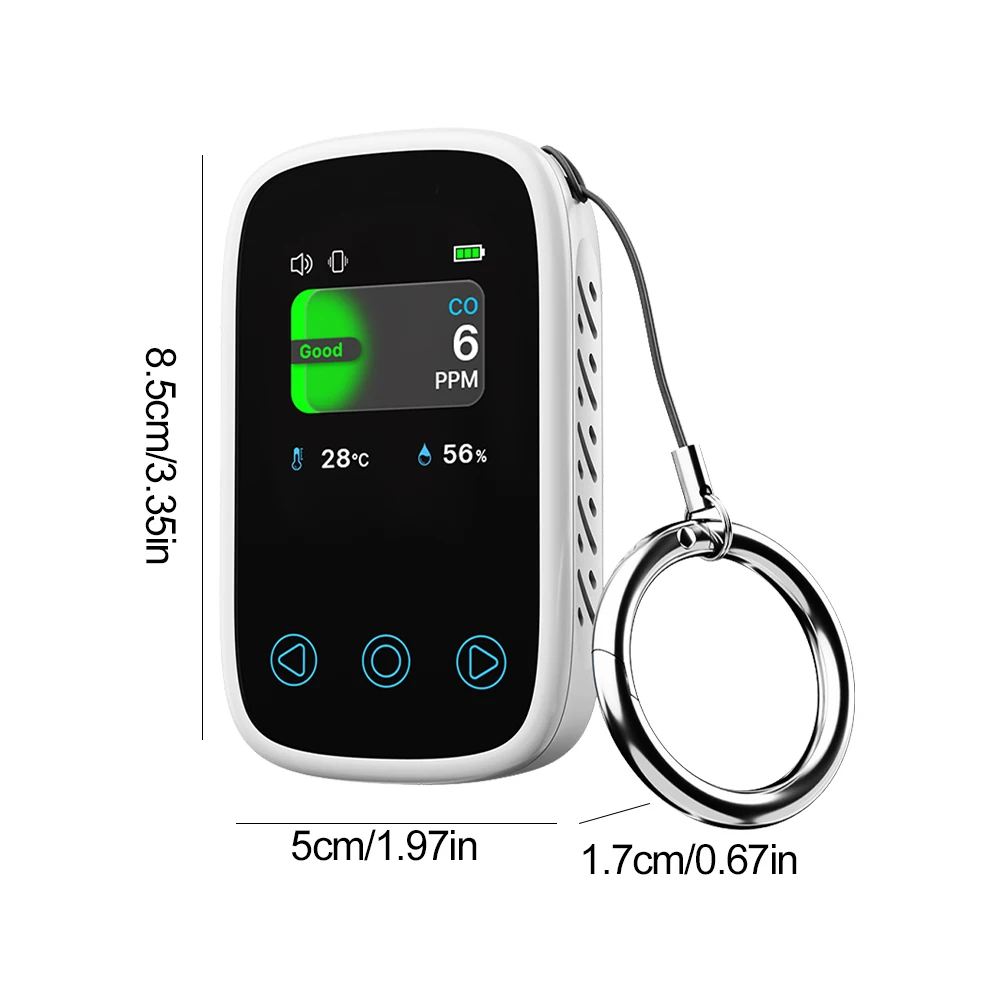 3 w 1 Tester jakości powietrza czujnik NDIR przenośny Mini wykrywacz CO Auto jasność CO miernik temperatury i wilgotności do garażu na zewnątrz
