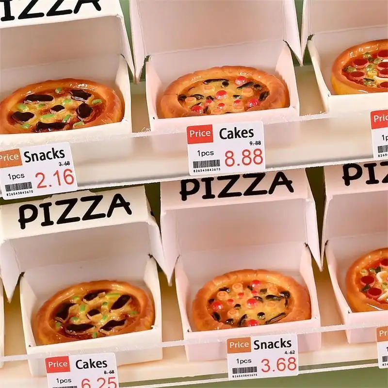 Jouets alimentaires de cuisine miniatures mignons, modèle de Pizza simulée, décoration de maison de poupée/Micro paysage, jouet et cadeau pour enfants, 10 pièces