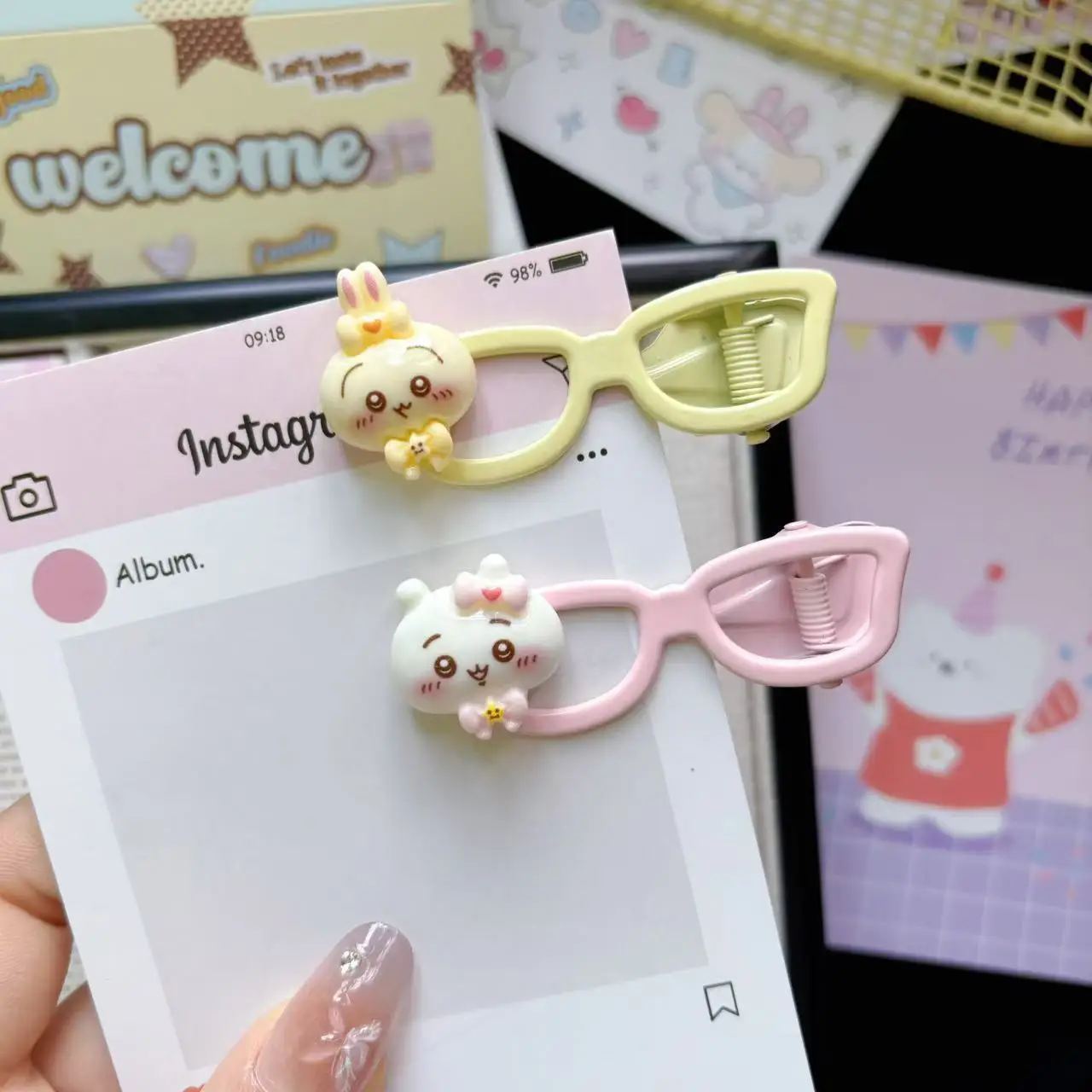 Ji Yi Ka Wa Cartoon Cute Little Eight Glasses Hairpin Hair Clip Sweet Girly Bang Clip Ins Girls' Hair Accessories view 3