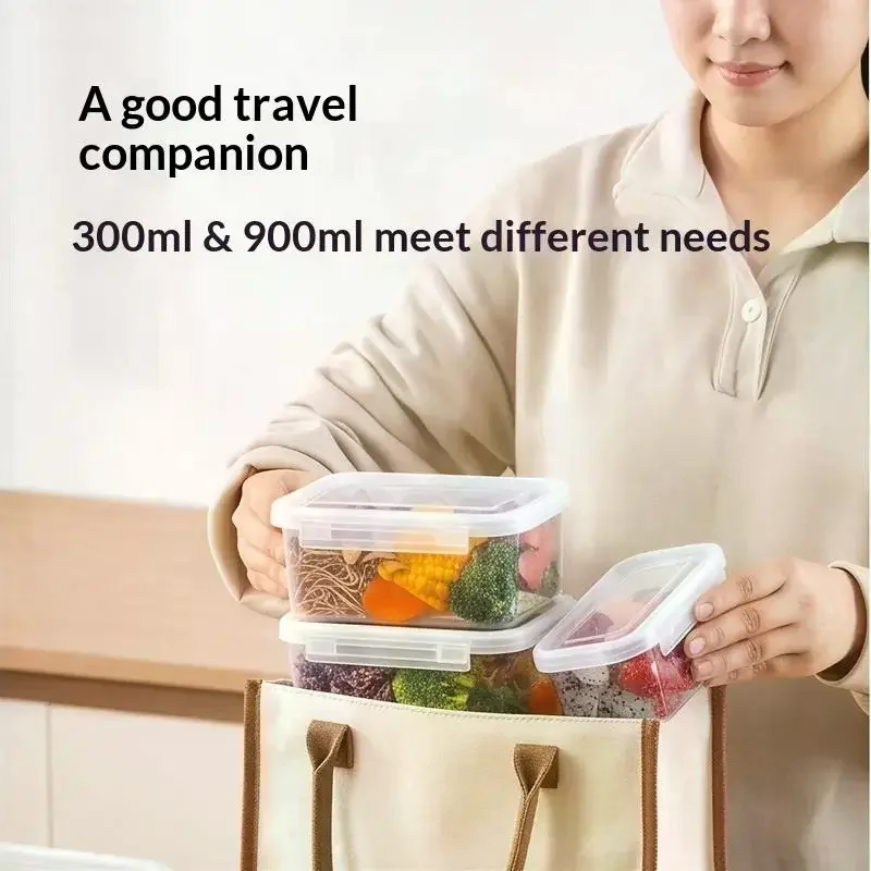 Portable Food Storage Box With Single Snap-On Cover Compartments For Sub-Packed Meat Onion Ginger Refrigerator Freezer Organizer