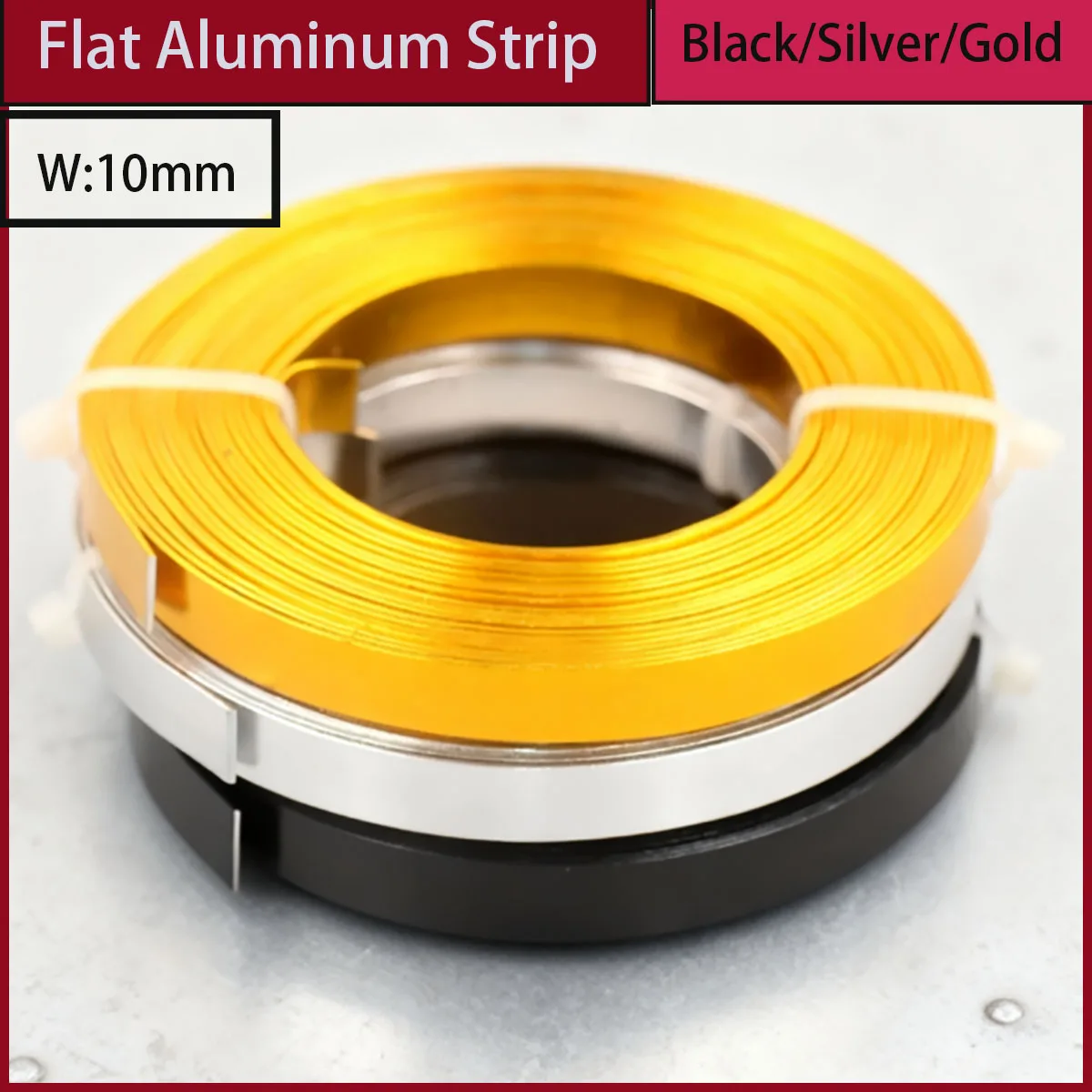 5M Pure Aluminum Flat Strip- 10mm×1mm Wide DIY Hand-Bendable Metal Material for Craft Projects &