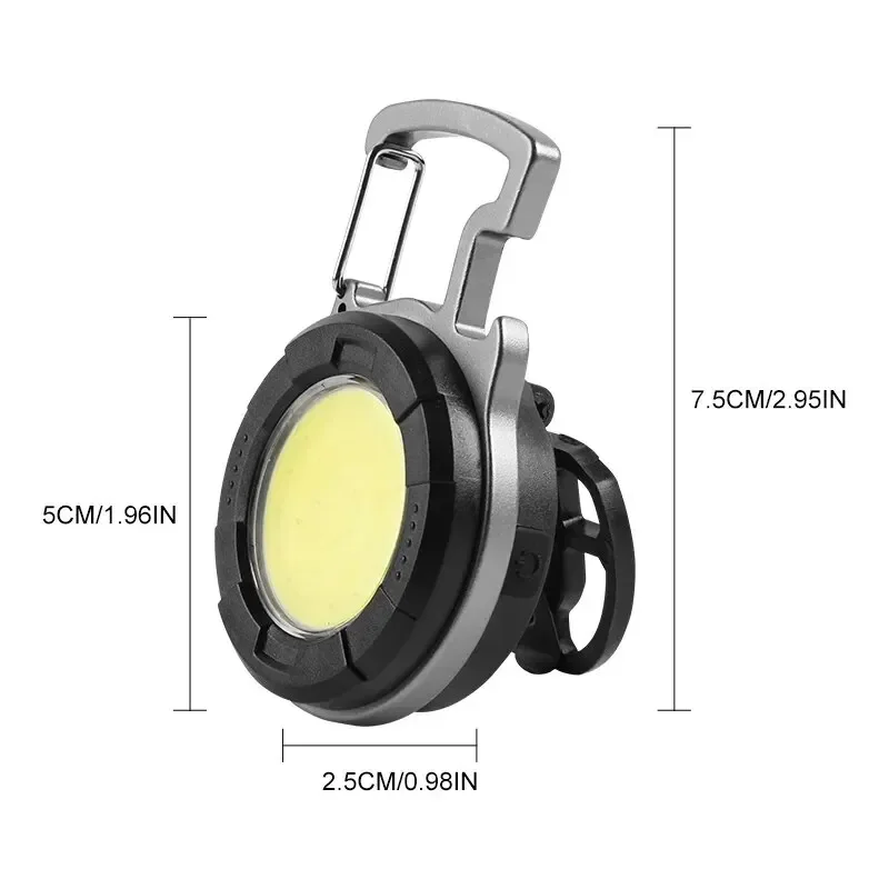 Portable COB Keychain Flashlight LED Mini Work Lights Floodlight Type C Rechargeable Bottle Opener Outdoor Camping Light