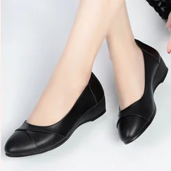 Women Cute Round Toe Spring & Summer Slip on Wedge Heel Shoes for Office Lady Fashion Elegant Stylish Hotel Work Shoes A32