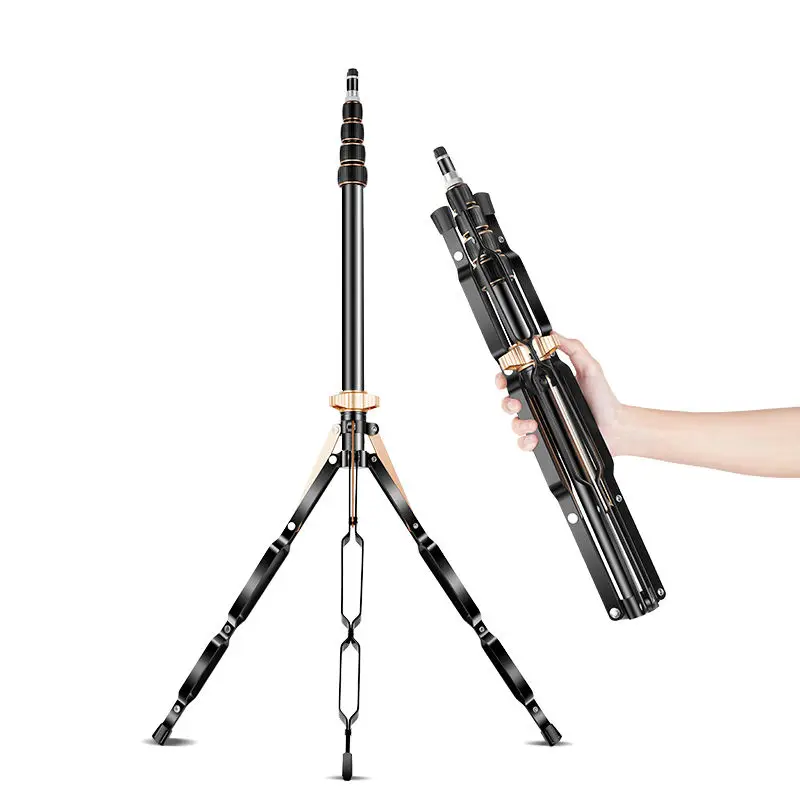 

Aluminum Alloy Carbon Fiber Mobile Phone Stand, LED Light Fill Light, Live Streaming Tripod Stand
