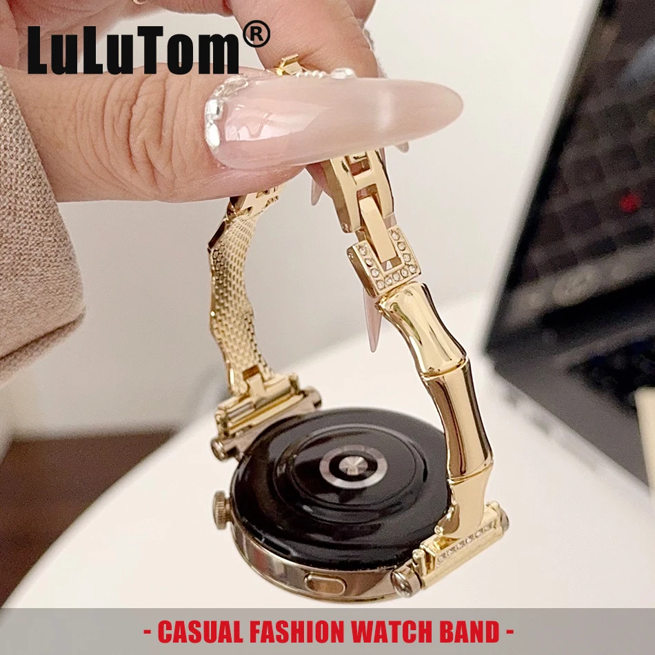 

Fashion Bamboo Joint Bracelet Watch Band for Samsung Galaxy Watch 8 Ultra 7 6 5 4 Classic Huawei GT 5 Pro Metal Strap 18/20/22mm