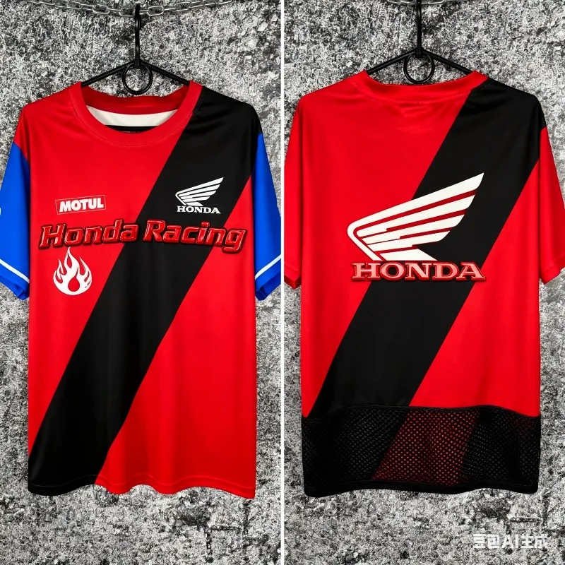 

Honda 2026, внедорожная мотоциклетная быстросохнущая дышащая футболка из джерси для гонок на горном велосипеде, удобная футболка для верховой езды, мотокросса Hombre