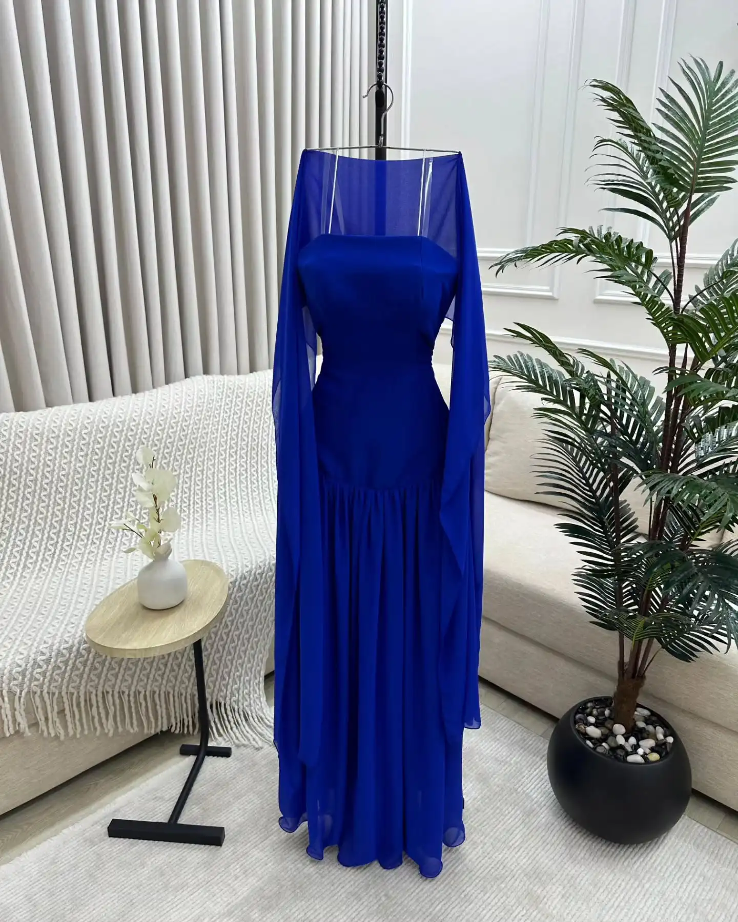 Customized Modern Strapless Ribbons Evening Dresses Temperament Jersey Pleats Photo Color Vestido De Noche Vestido De Festa