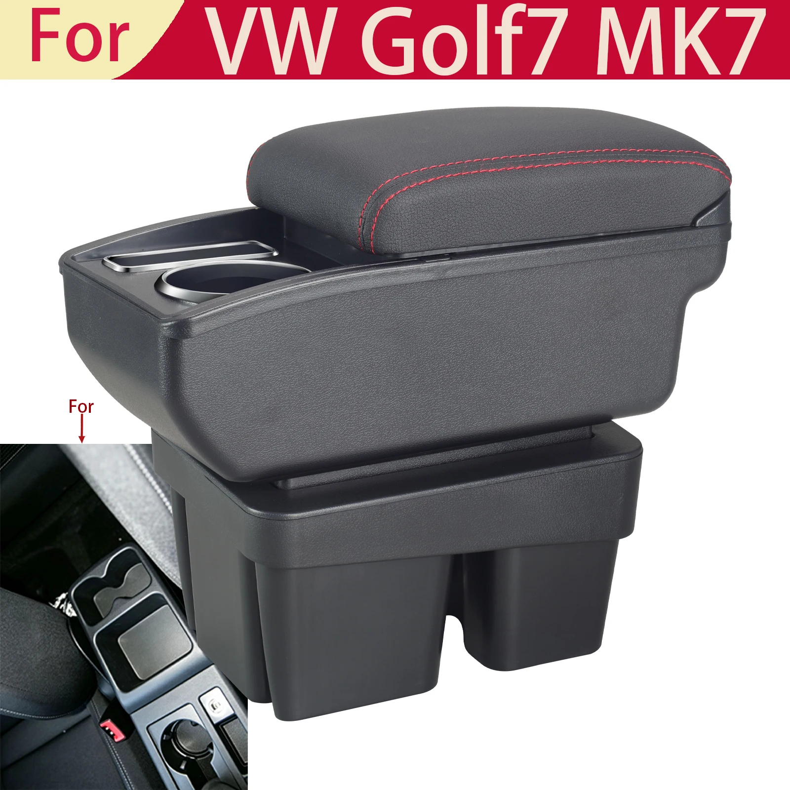 For VW Golf 7 Armrest Box for Volkswagen Golf 7 Mk7 Car Armrest Interior Retrofit Part Storage Box Car Accessorie