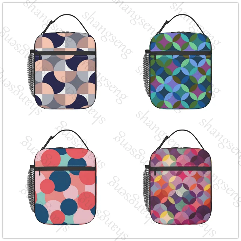 Polka point Polka dots Lunch Bag insulated bag,student thickened waterproof Bento Bag Outdoor Travel Ice Pack, Picnic Bag