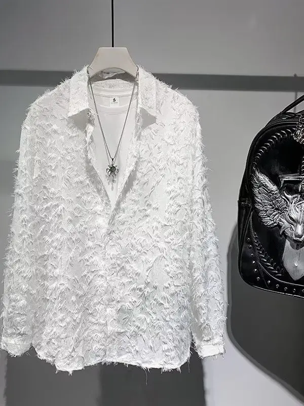 

Мужская повседневная рубашка с длинным рукавом, осень 2025: модный дизайн, свободный крой, комфортная, стильная, в корейском стиле, индивидуальный подход