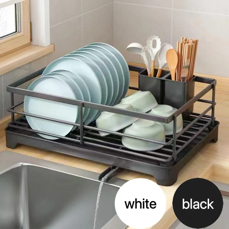 Dish Drain Rack for Kitchen Utensils, Tableware Drainer, Drainer Racks with Drain Basket, Towel Bowl Storage Organizer, Home Acc