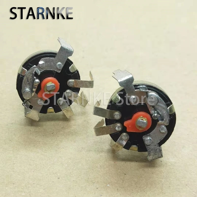 2PCS RV17 Type Reverse Bent Foot B50K Inward Bend Single 5Pins Potentiometer Handle Length 20MM With Switch To Adjust The Pitch