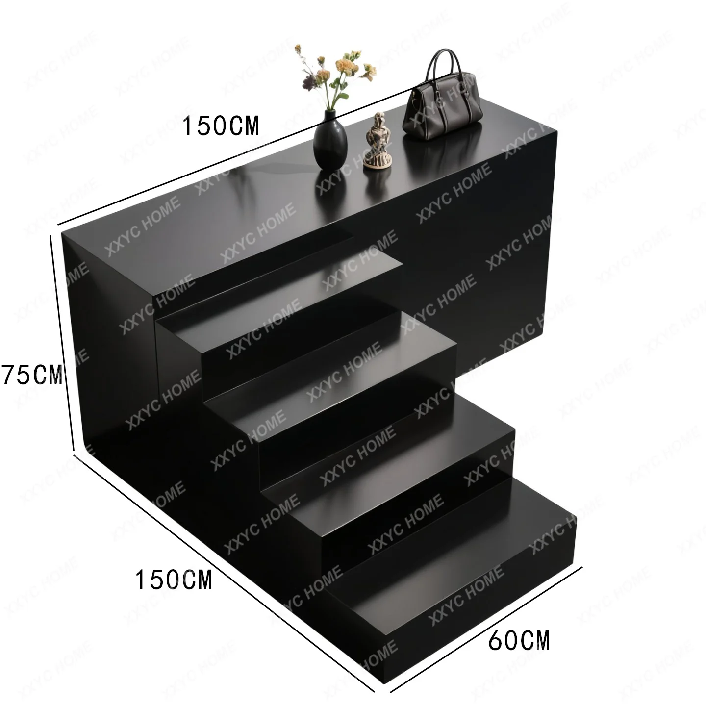 Zhongdao Display Cabinet Customized Paint Trapezoidal Zhongdao Cabinet Flow Table Company Booth Product Display Cabinet