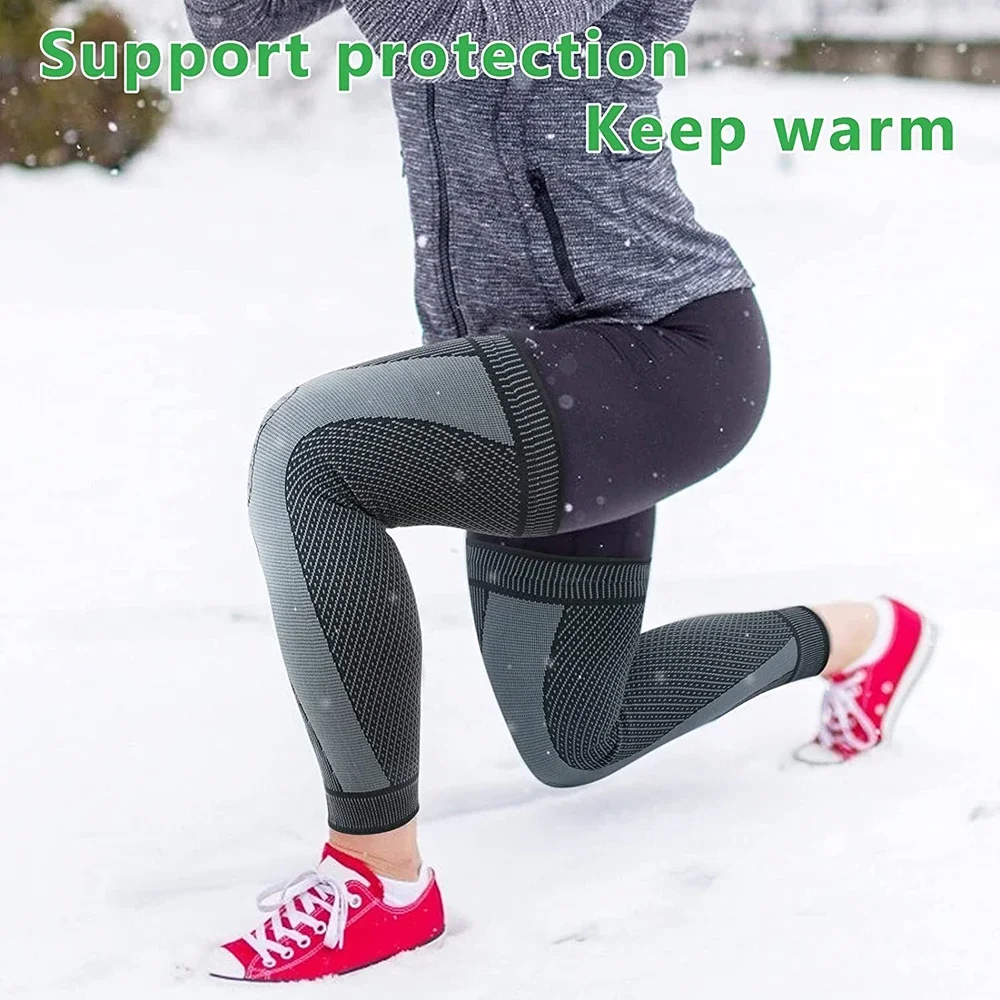 Long Compression Leg Sleeves Bandage Protect Sports Lengthen Knee Pads Braces Support Elastic Knee Protector Joint Pain Cycling