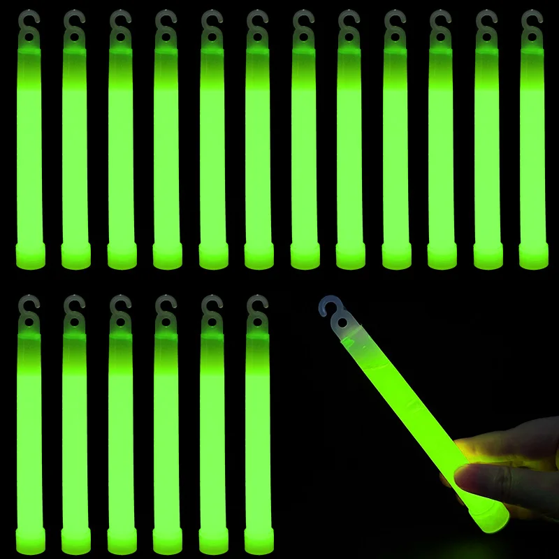 5/10 Stück Leuchtstäbe mit Haken, 15,2 cm, Fluoreszenz-Lichtstab für Wandern, Camping, Outdoor-Zubehör, im Dunkeln leuchtende Party-Dekoration – Detail 3