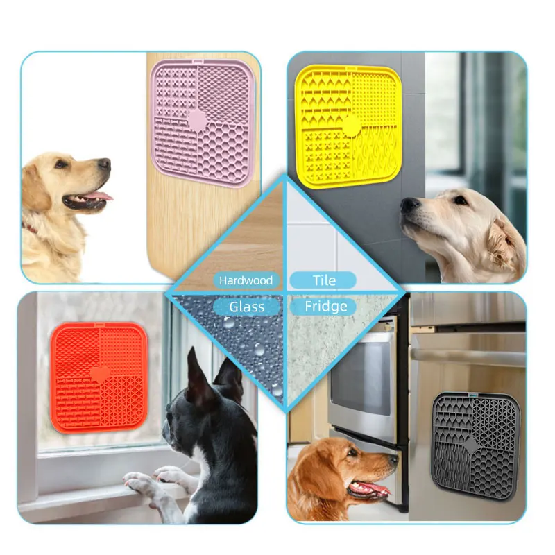 Combination pet licking pad with suction dog licking pad slow feeding dog licking pad pet bath distraction pad food dispenser