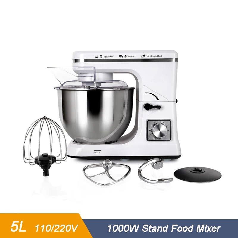 5L Planetary Stand Food Mixer 6-Speed Electric 110/220V Food Blender Processor Egg Beater Dough Mixer Kitchen Chef Machine