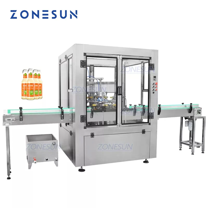 ZONESUN 12 Heads Automatic Beverage Juice Water Glass Bottle Washing Rinsing Machine Jars Washer Cleaner For Production