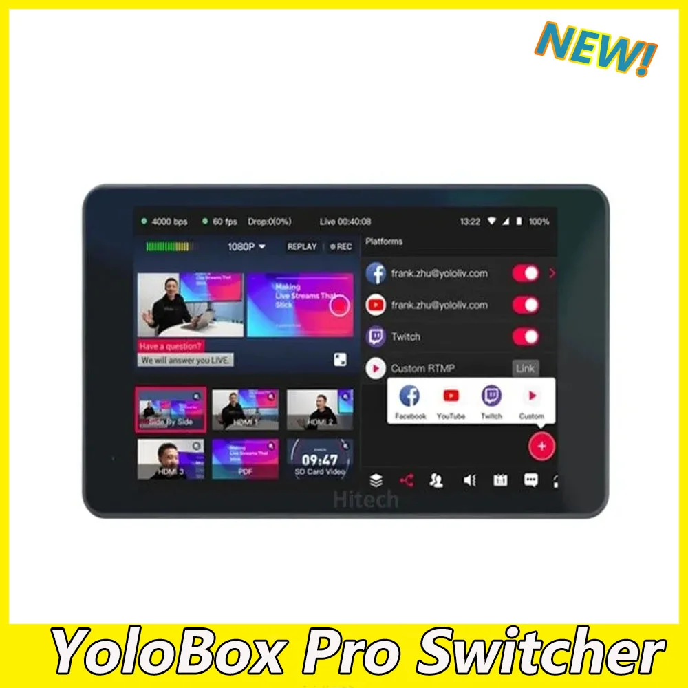 

YOLOLIV YoloBox Pro Portable Multi-Camera Encoder / Streamer Switcher / Monitor & Recorder Simultaneous Cross-Platform Streaming