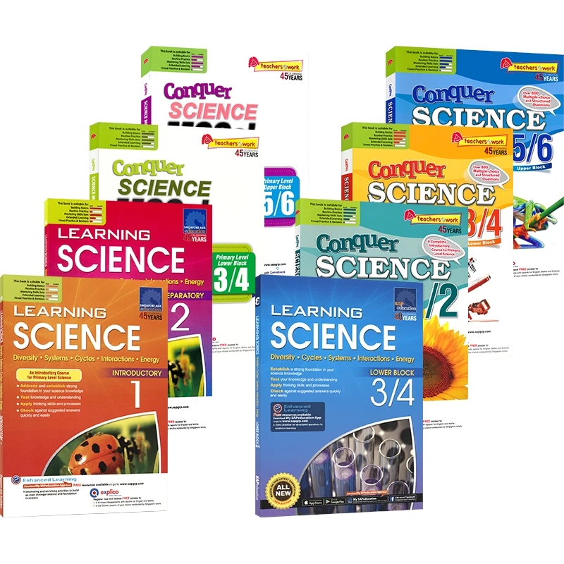 SAP Conquer Science for Primary Levels 1-6 Science Subject Workbook, Enhanced Edition, Singapore Science Teaching Assistant