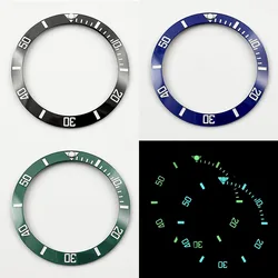 Blue BGW9 Lume C3 Lume 38MM Luminous Black Blue Green Ceramics Bezel Sloping Diving Watch Insert Fit Sub Watch Case Insert Ring