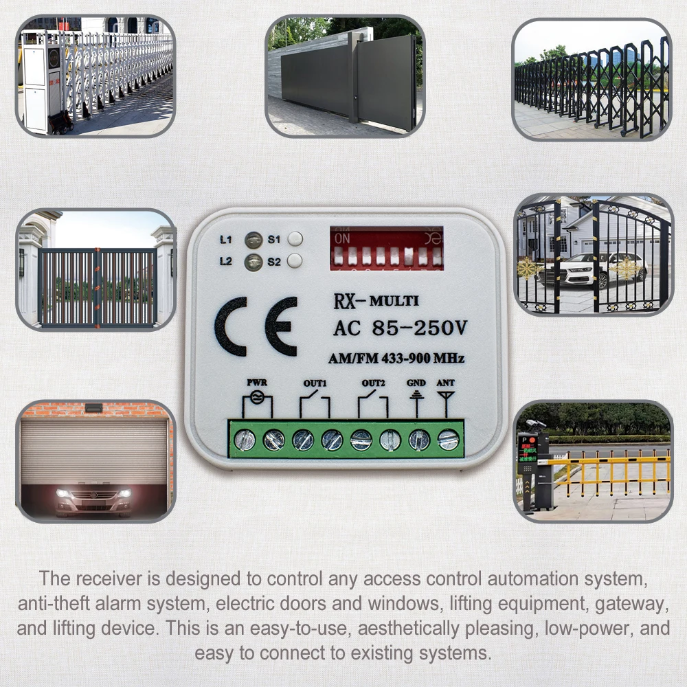 SOMMER Garage Gate Door RX MULTI Receiver.AC DC 9-30V Or 85-250V For SOMMER 4020 4026 868MHz Remote Control Handheld Transmitter