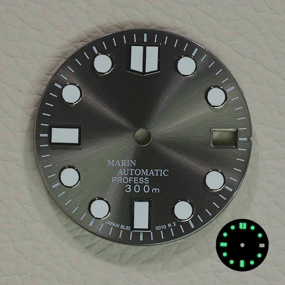 NH35 dial High Quality 28.5mm S Dial Watch Dial For NH35 NH36 Movement Green Luminous Movement Watch Accessories Repair Tool