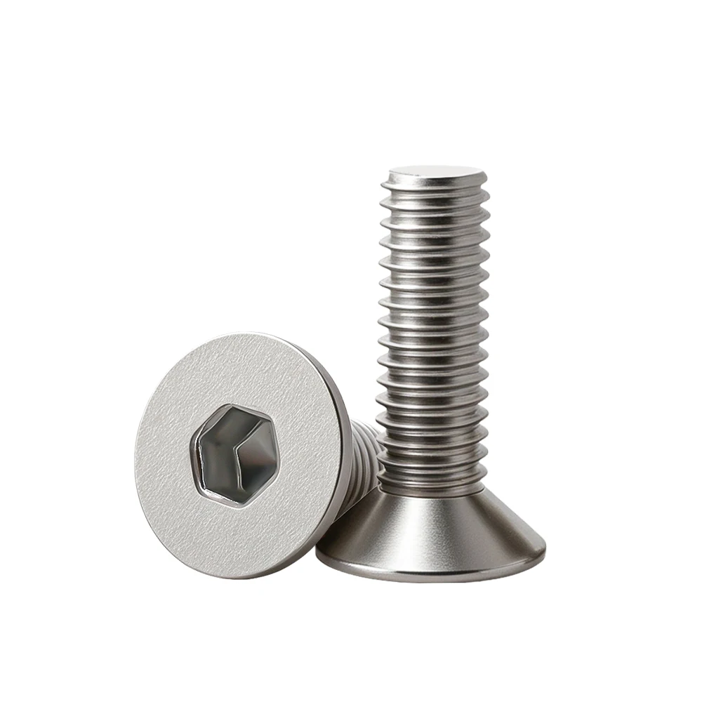 Innensechskantschraube aus Edelstahl 304, Gewinde, Metall, Maschinenschrauben, M3, M4, M5, M6, M8, DIN912, DIN7991, ISO7380, A2, sechseckige Inbusschrauben