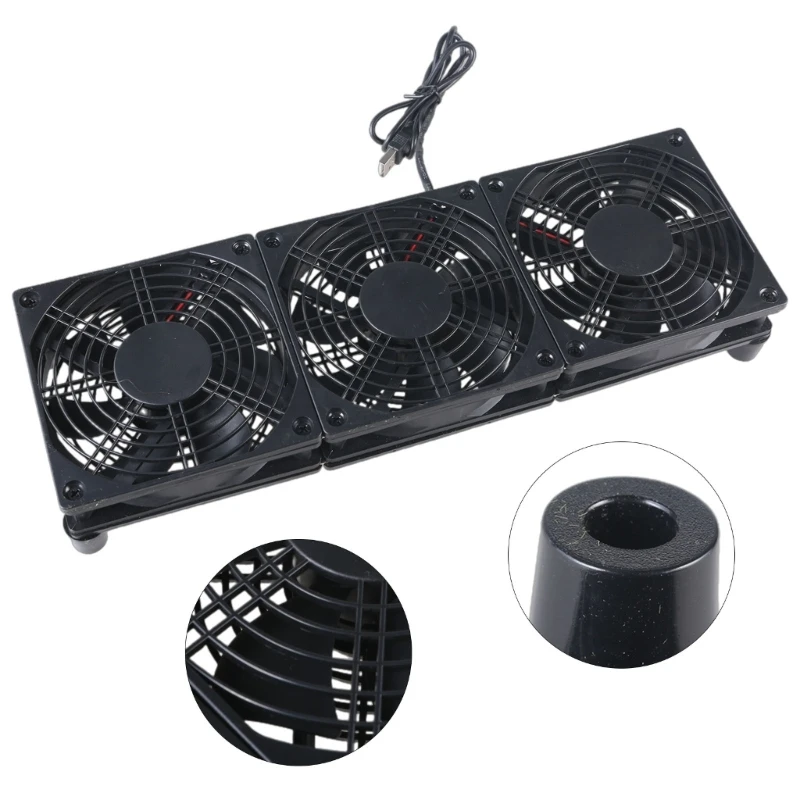 USB Fan 5V USB Portable Cooling Fan for Router Receiver Computer Cabinet Cooling Fan 1400rpm Speed 45CFM