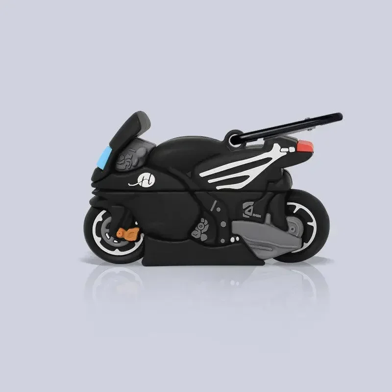 Para Beat Solo Buds funda 3D moda motocicleta lindo silicona suave Motor de carrera funda para auriculares Auriculares inalámbricos Bluetooth con gancho