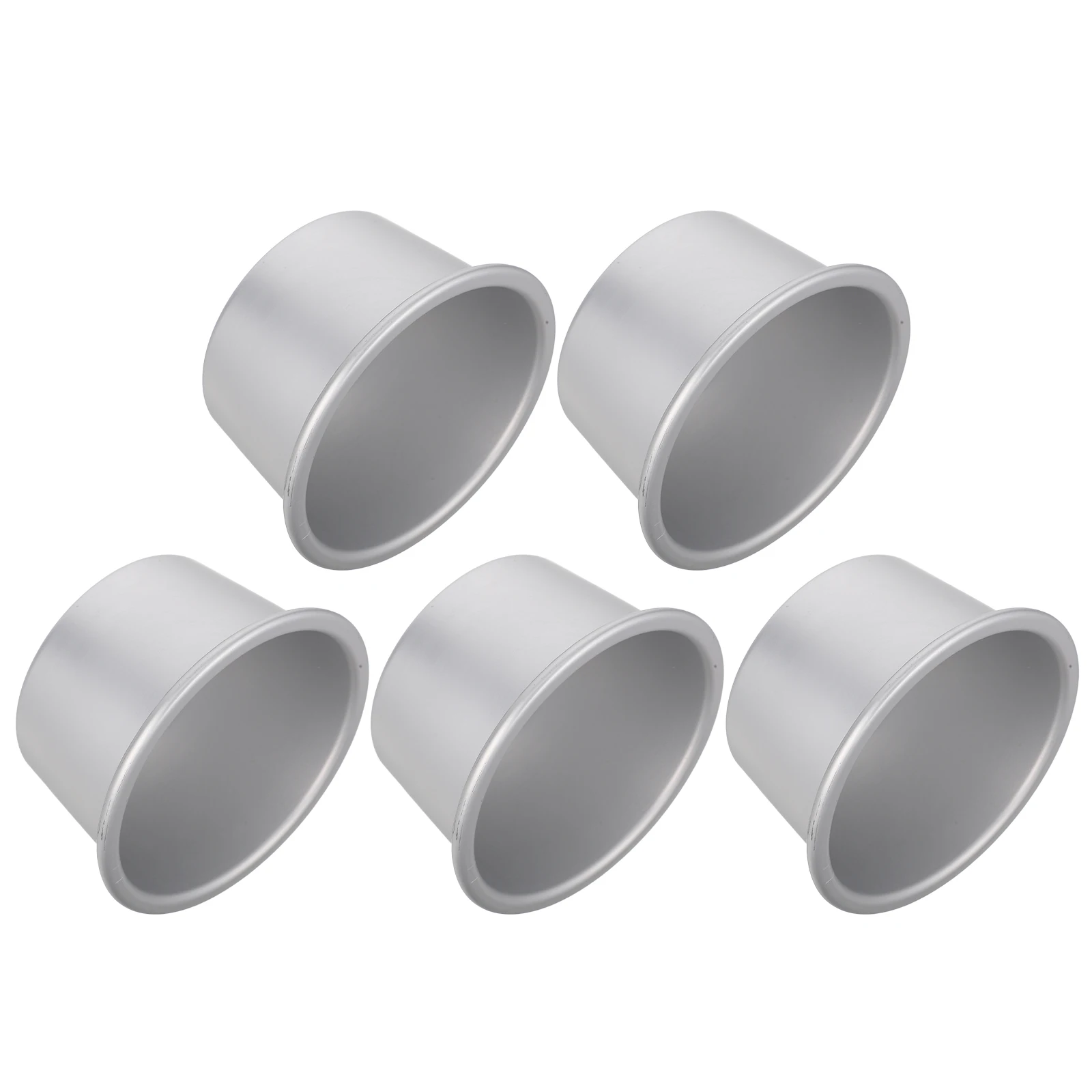 

5pcs Aluminum Round Cake Mold Nonstick Baking Pans Lightweight For Cakes Cheesecakes Tarts Reusable Aluminum Alloy Round