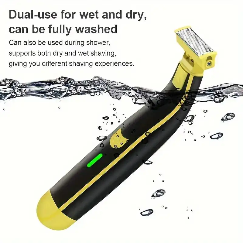 Full Body Washed Wet And Dry Shaver Rechargeable USB T Shaped Electric Shaver Portable Full Body Trimmer for Men & Women