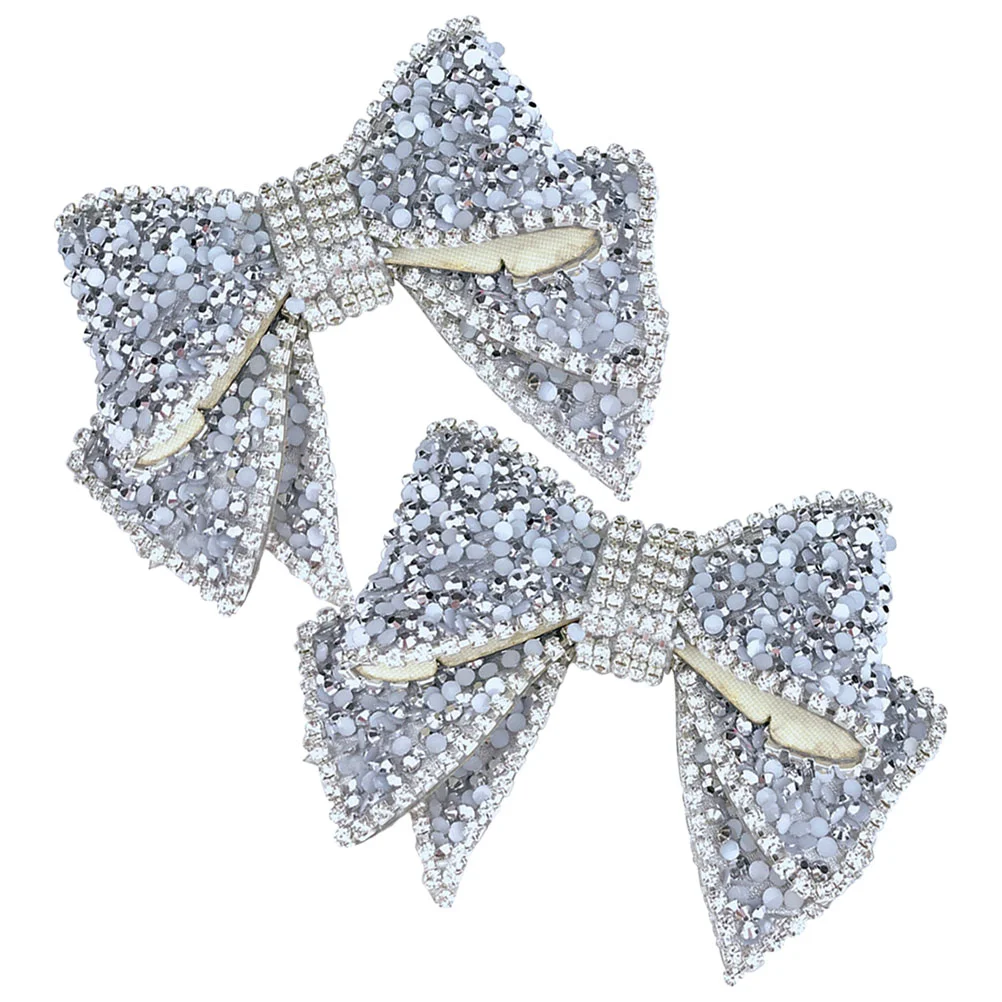 2 Pcs Handmade Resin Diamond Shoe Accessories Decors Wedding Charms for Pumps Rhinestones Jewelry Bowknot Crystals