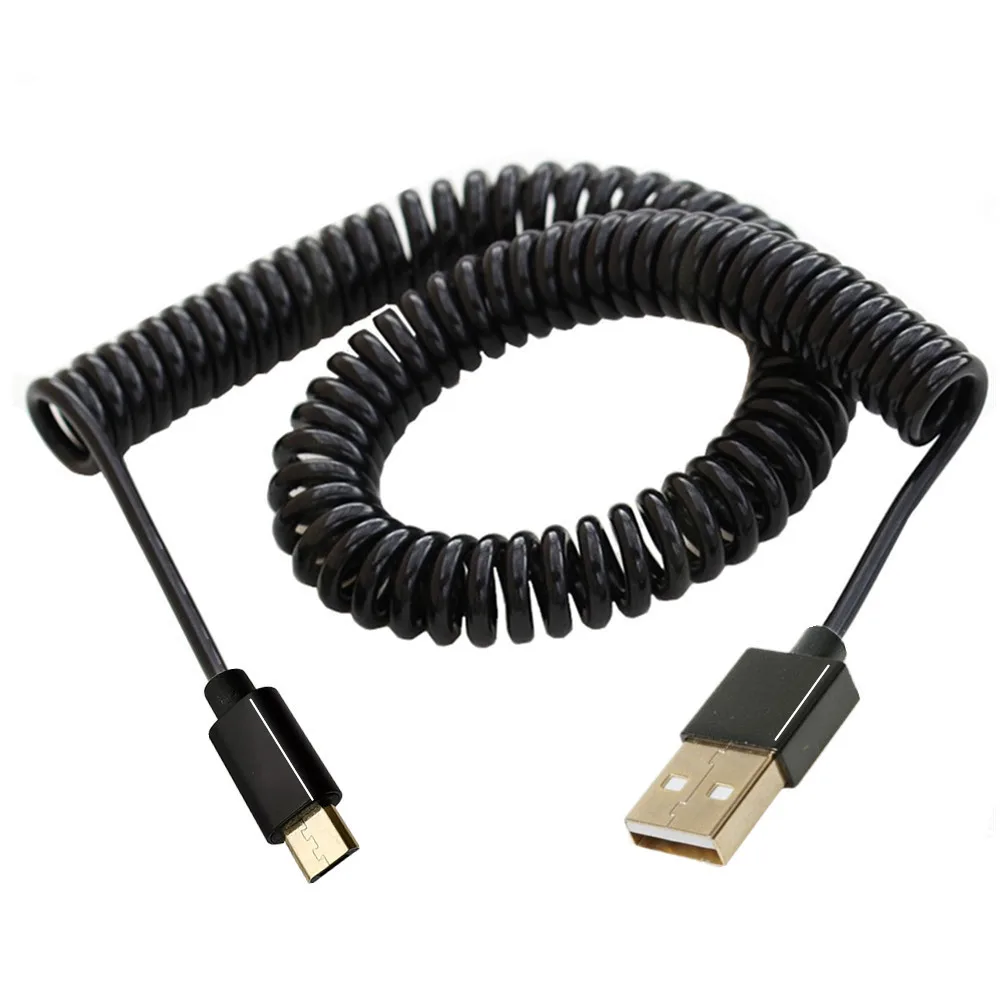 Micro usb 5pin męskie do 2.0 męskie spirale zwinięte kabel Adapter sprężyny teleskopowe przedłużacz dla ładowarka synchronizacji danych