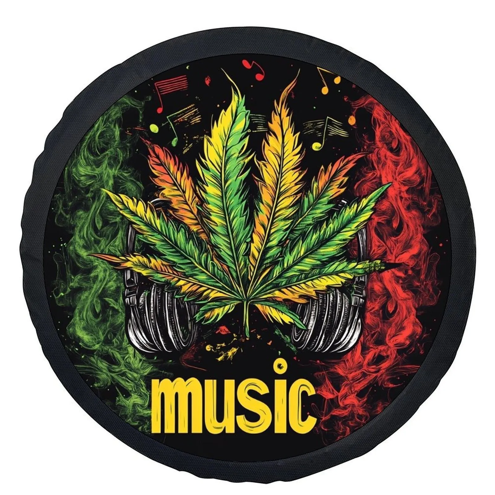 

Чехол для колес Reggae Leaf Music, универсальный, из полиэстера, прочный, для защиты колес