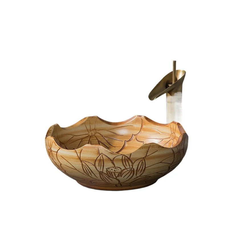 

Стол для резьбы Seiko, керамический умывальник в бревенчатом стиле, ресторан в стиле ретро-креативного искусства