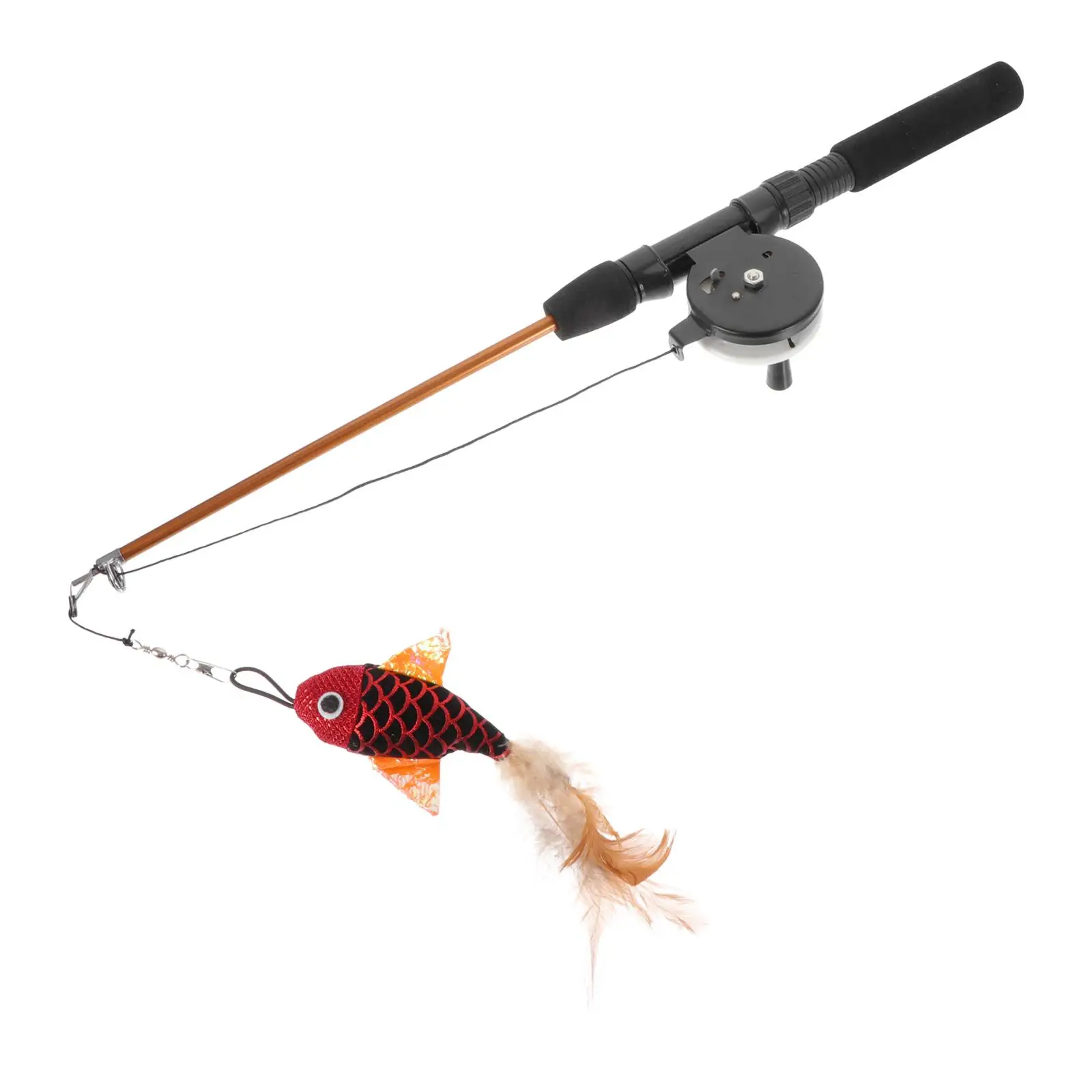 

Fishing Rod Cat Teaser Stick Interactive Silica Gel Durable EVA ABS Plastic Rubber Polyester Pet Cat