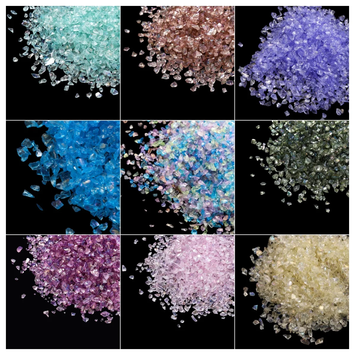 20/50g Piedras de Vidrio Multicolor, Virutas de Vidrio Irregulares para Arte en Resina, Arte de Uñas, Joyería, Manualidades, Decoración y Accesorios